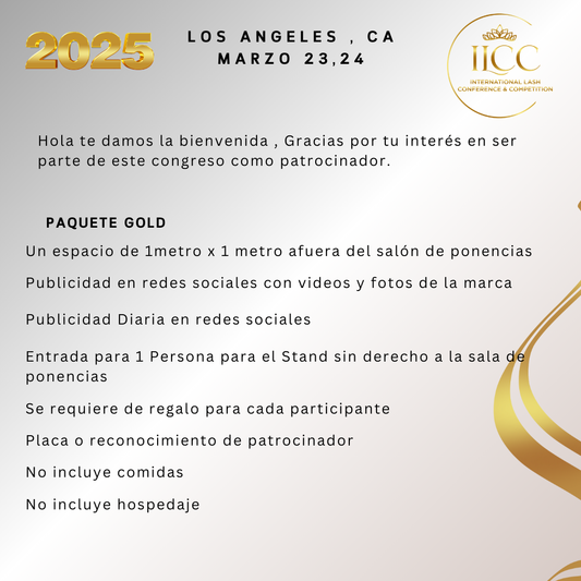 SPONSOR GOLD/ INTERNATIONAL LASH CONFERENCE & COMPETITION MARCH 23TH,24TH/ 2025 LOS ANGELES,CA